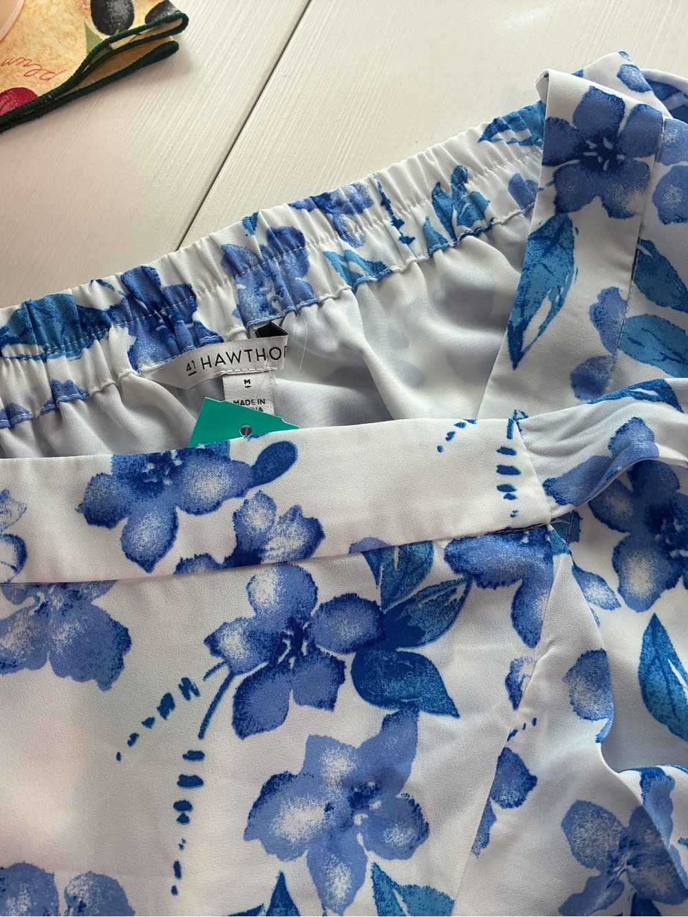 41 HAWTHORN -Stitch Fix Wrap Front Blue Floral Chiffon Mini Skirt $59 - Picture 13 of 13